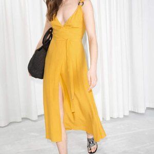 NWOT & Other Stories Tortoise O-Wrap Midi Dress, 0